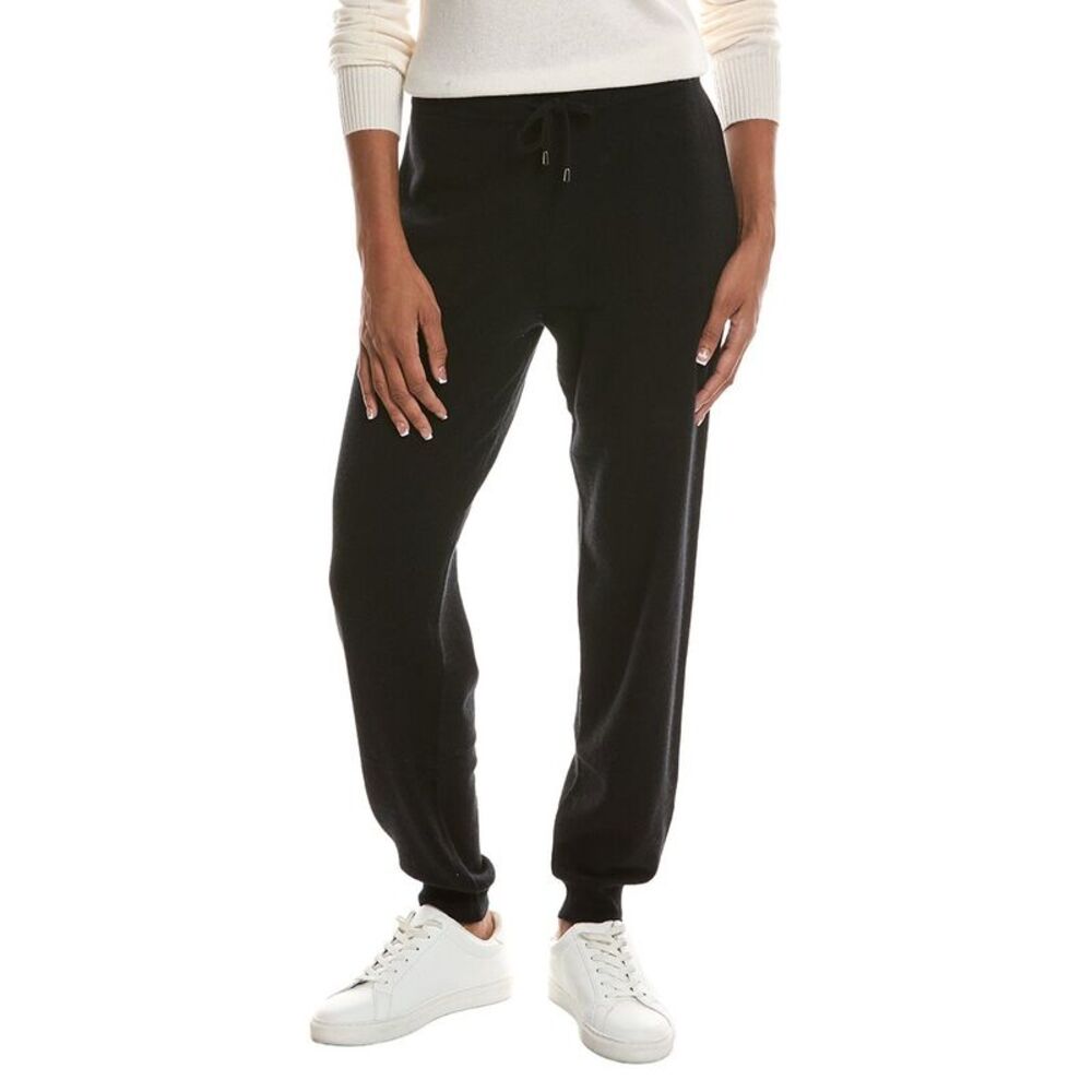 Incashmere Womens  Drawstring Cashmere Jogger Pant, Black